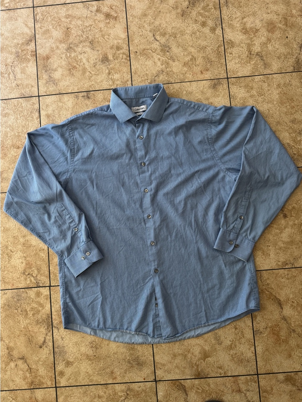 Calvin Klein Light Blue Long-Sleeve Button-Down Shirt